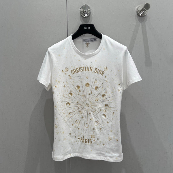 CD 25 T-shirt cotone bianco oro 211144