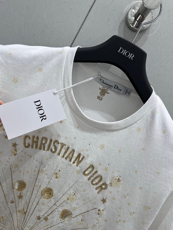 CD 25 T-shirt cotone bianco oro 211144