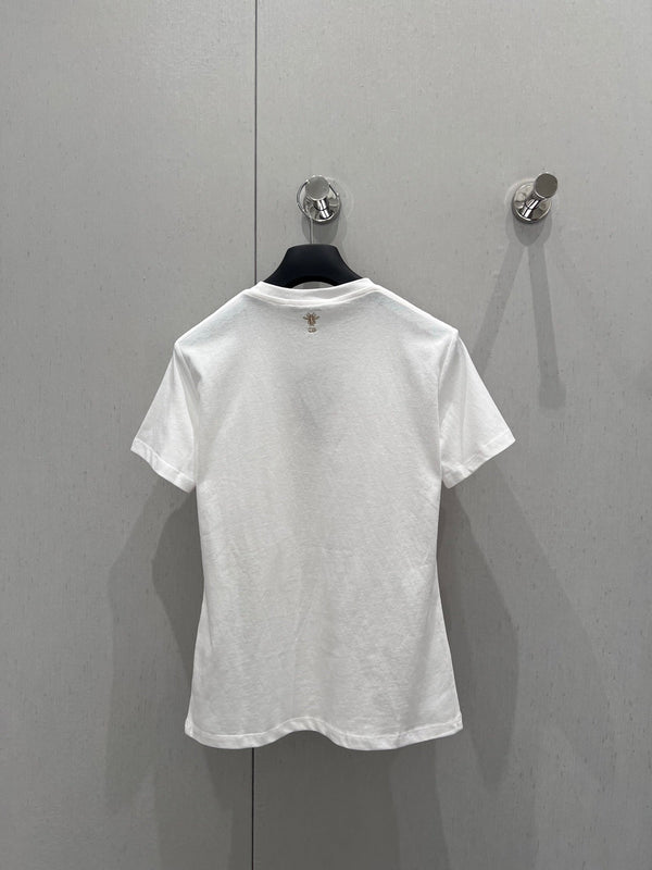 CD 25 T-shirt cotone bianco oro 211144