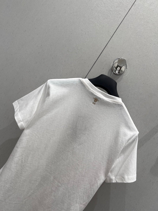 CD 25 T-shirt cotone bianco oro 211144