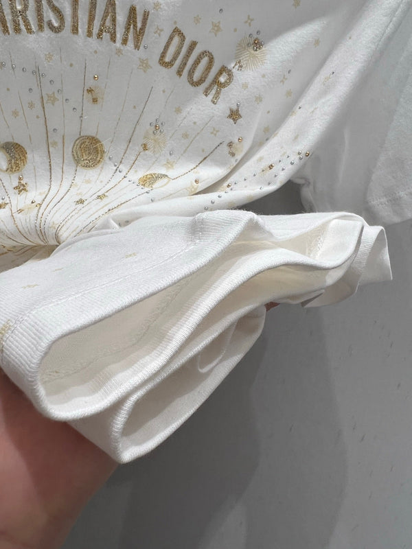 CD 25 T-shirt cotone bianco oro 211144