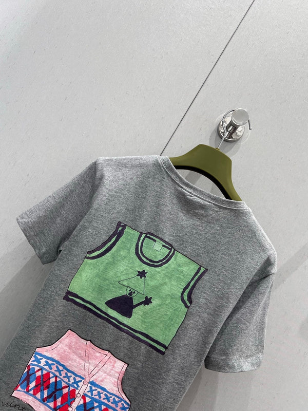 Gucci 2025 Cat Print Short-sleeved T-shirt Cotton 212831