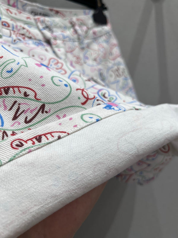 CC 25 Print Denim Short Multicolor Cotton