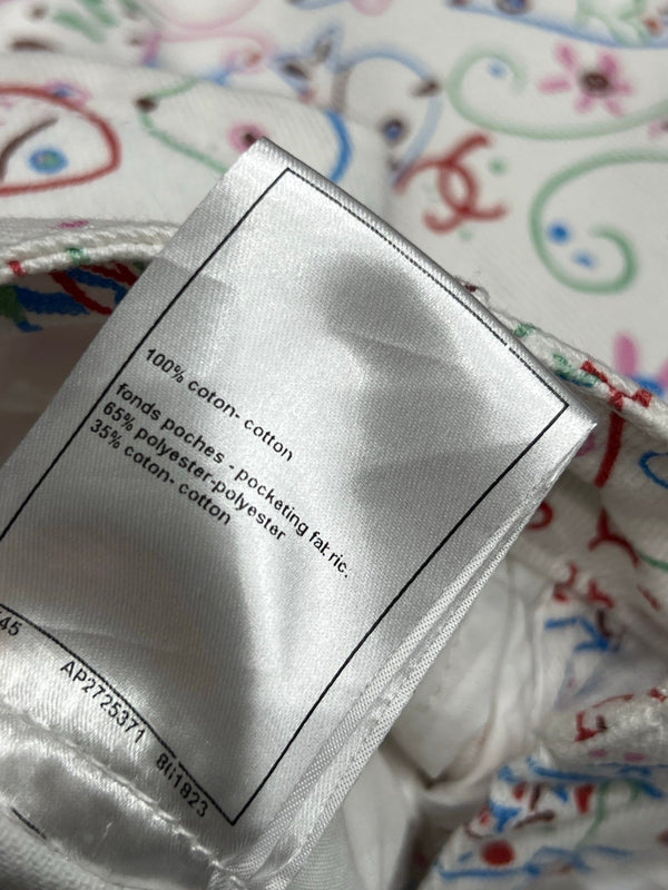 CC 25 Print Denim Short Multicolor Cotton