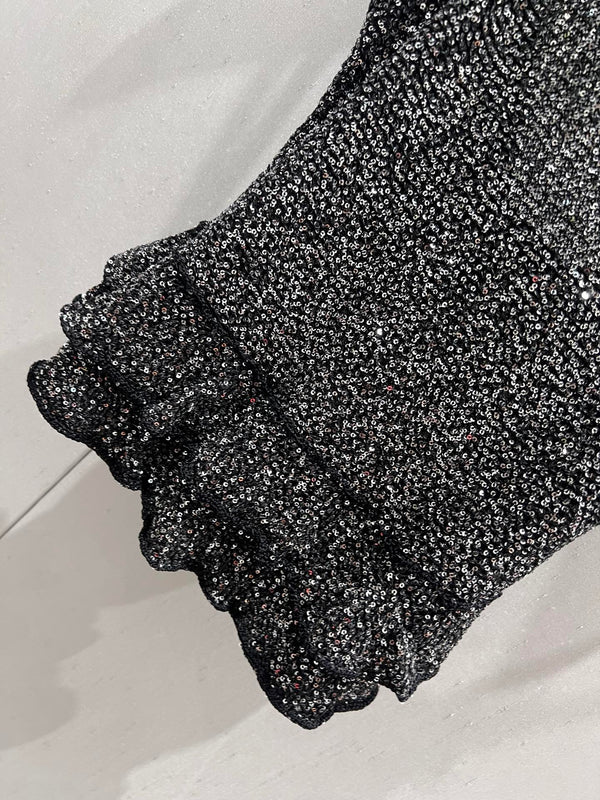 CC 25 Rhinestones Tank Top Black Polyamide