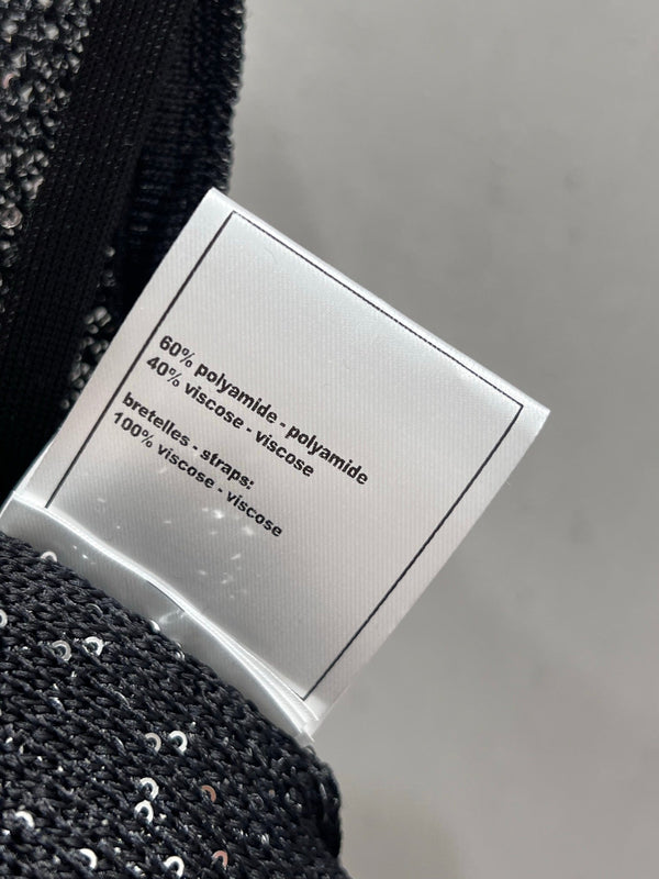 CC 25 Rhinestones Tank Top Black Polyamide