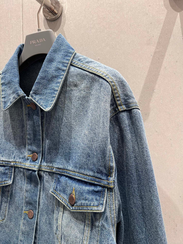 Prada 25 Denim Jacket Blue Cotton 214221