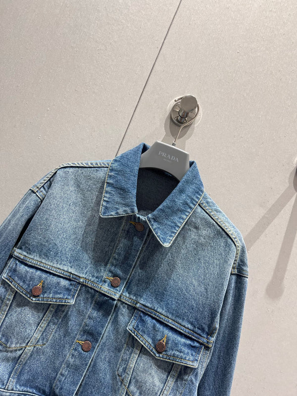 Prada 25 Denim Jacket Blue Cotton 214221