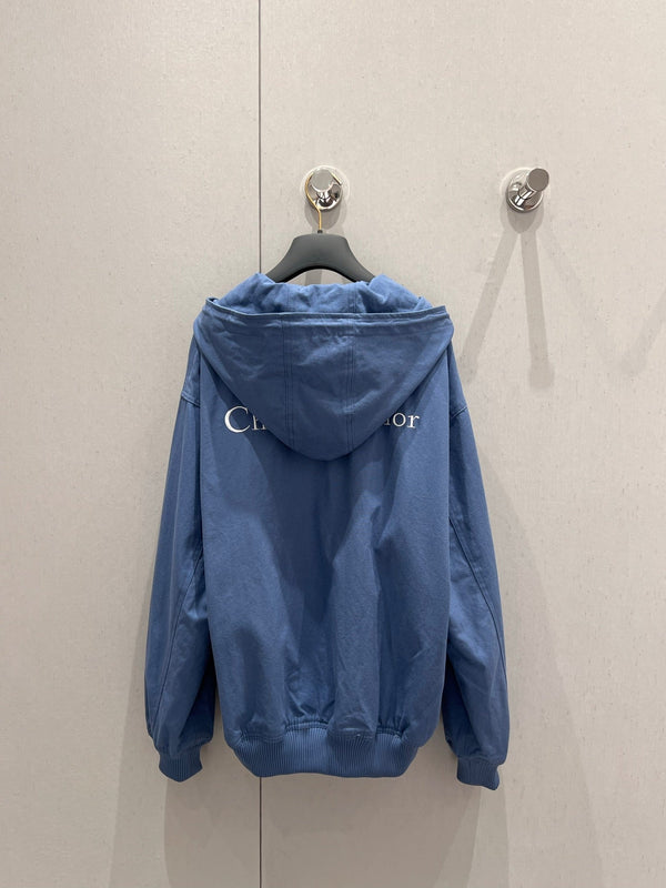 CD 25 Hooded Zipper Jacket Blue Cotton Polyester 215267