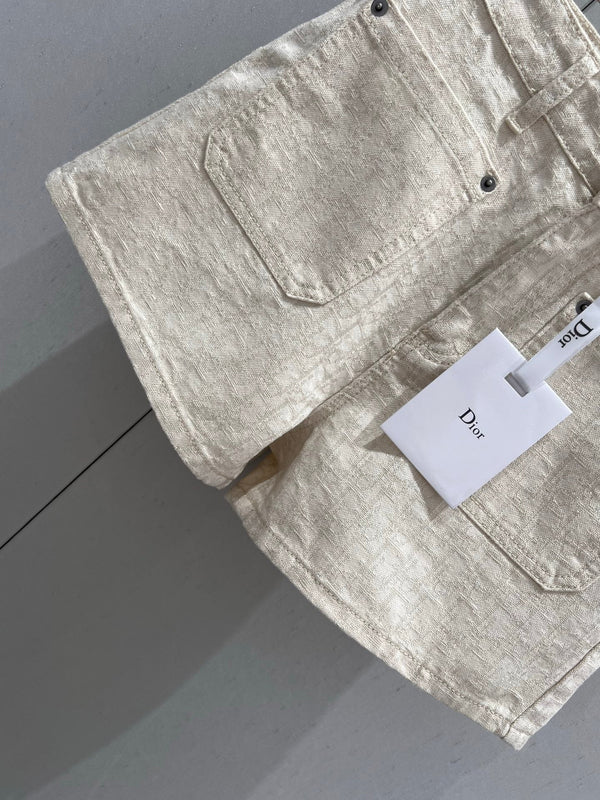 CD 2025 Pattern Shorts Beige Cotton 216935