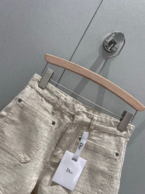 CD 2025 Pattern Shorts Beige Cotton 216935