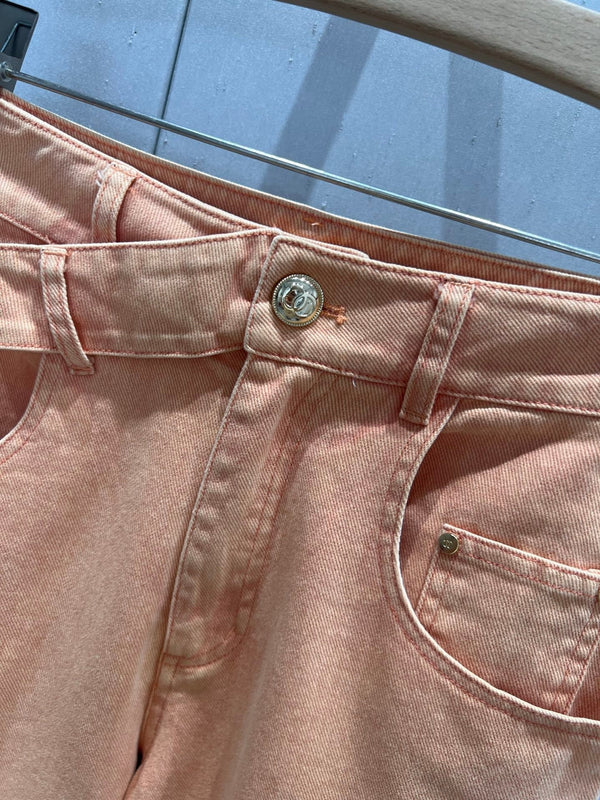 CC 25 Straight Jeans Orange Cotton