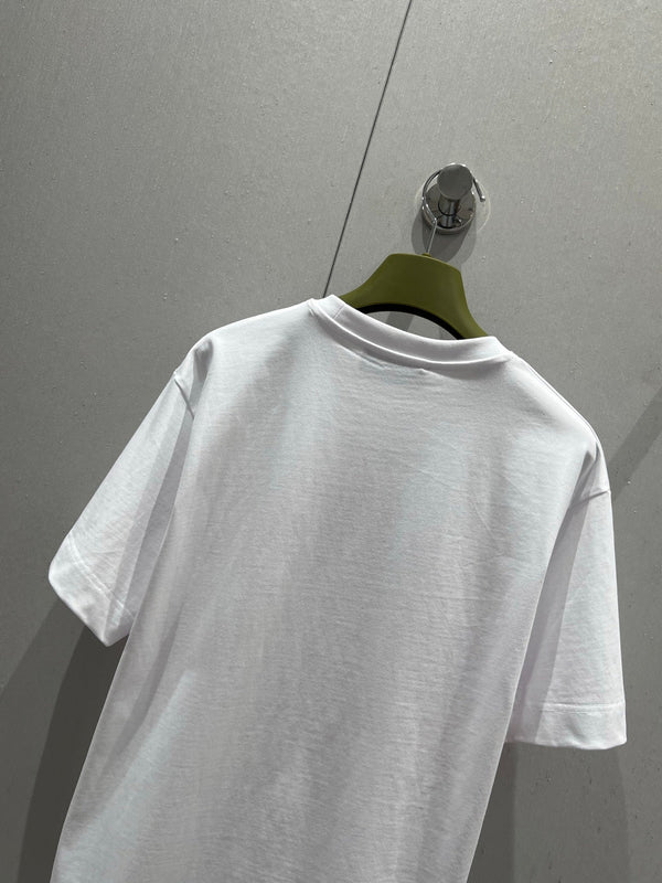 Gucci 25 Striped Logo Print Short-sleeved T-shirt White Red Cotton