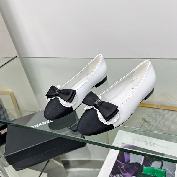 CC Ballet Flats White Lambskin