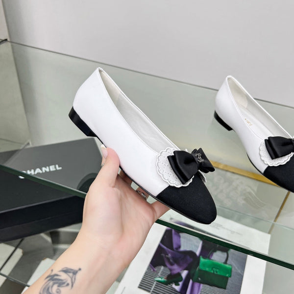 CC Ballet Flats White Lambskin