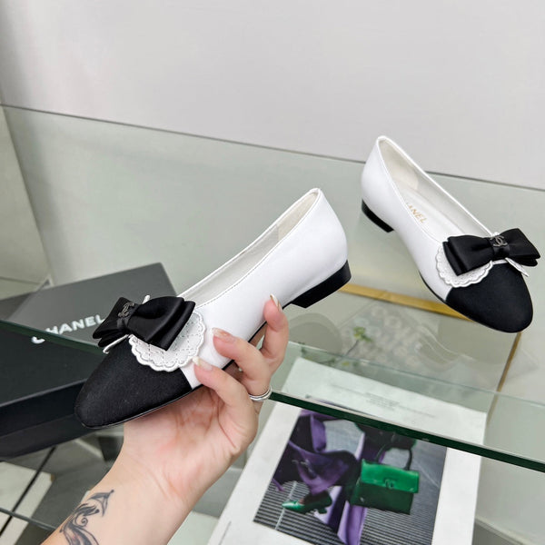 CC Ballet Flats White Lambskin