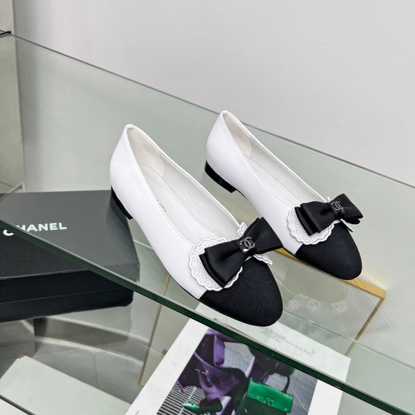 CC Ballet Flats White Lambskin