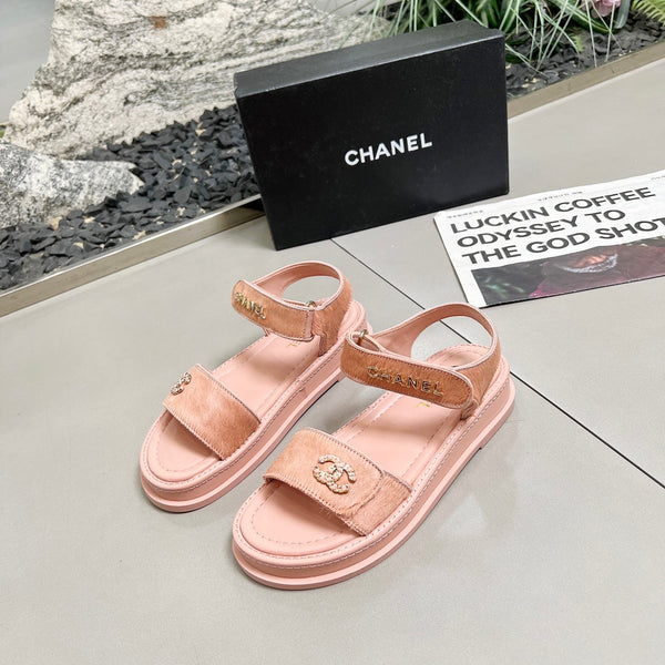 CC 25A Sandals Pink Horse Fur Leather 338602