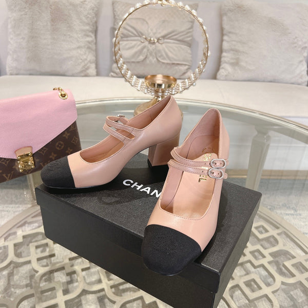 mary janes 60 double buckle beige calfskin black grosgrain