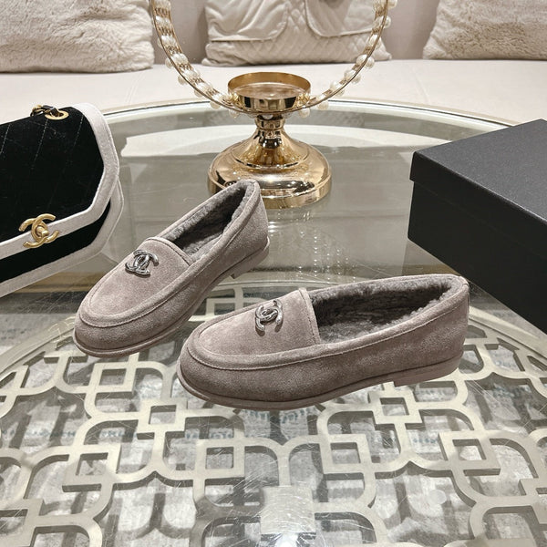 CC 25A Mocassino in pelle scamosciata Sherpa grigia