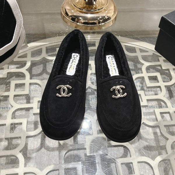CC 25A Loafer Black Sherpa Suede