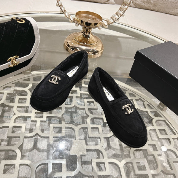 CC 25A Loafer Black Sherpa Suede