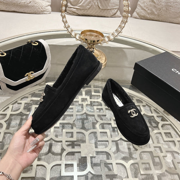 CC 25A Loafer Black Sherpa Suede