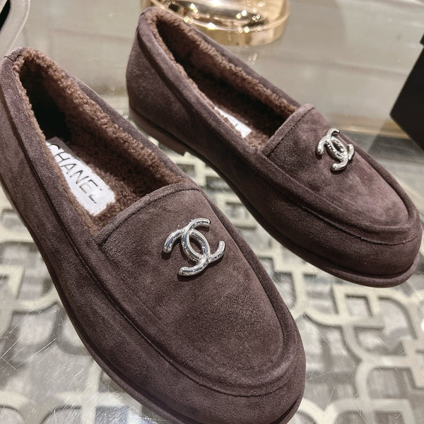 Mocassino CC 25A in pelle scamosciata Sherpa color cioccolato