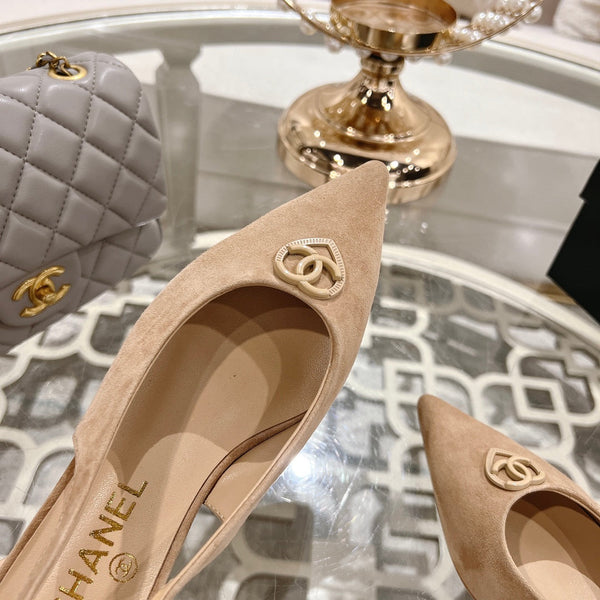 CC 25C Slingback Flats in camoscio crema 213331