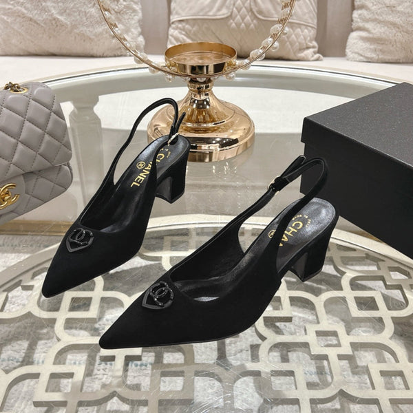 CC 25C Slingback Flats in pelle scamosciata nera 213333