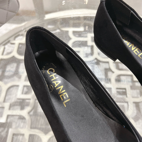 CC 25C Ballet Flats Black Suede 213337