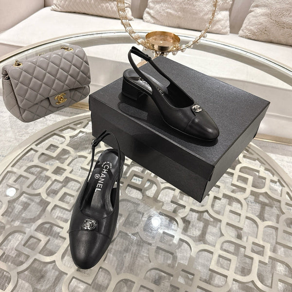 CC 25ss Slingbacks 35mm Black Lambskin & Sheepskin 432606