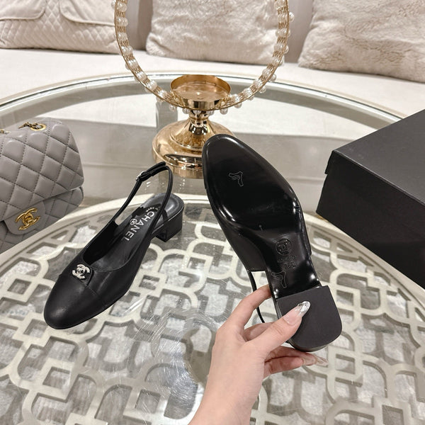 CC 25ss Slingbacks 35mm Black Lambskin & Sheepskin 432606