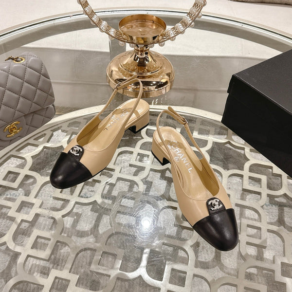 CC 25ss Slingbacks 35mm Beige Lambskin & Sheepskin 432607