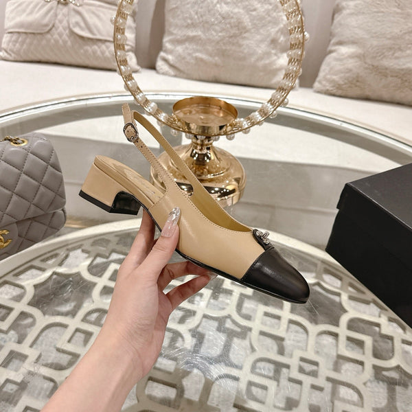 CC 25ss Slingbacks 35mm Beige Lambskin & Sheepskin 432607