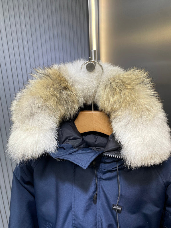 C. Goose Bomber Jacket Navy Blue Polyester 0034