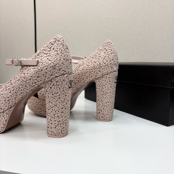 CC 25S Mary Jane Platform 11cm Calfskin Tweed