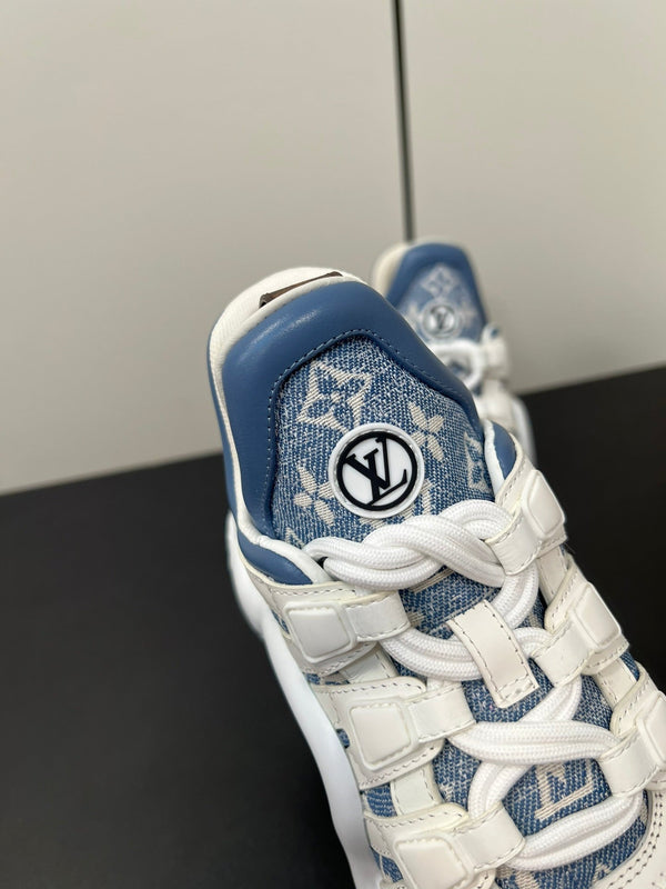 LV Archlight Sneaker 50mm White Mix Light Blue Monogram Jacquard Fabric