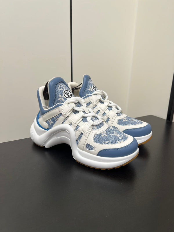 LV Archlight Sneaker 50mm White Mix Light Blue Monogram Jacquard Fabric