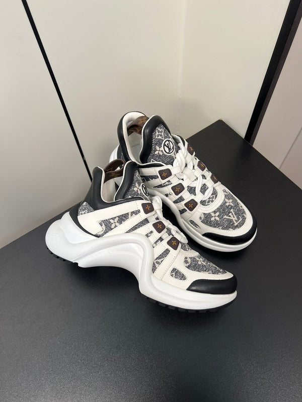 LV Archlight Sneaker 50mm White Mix Black Monogram Jacquard Fabric