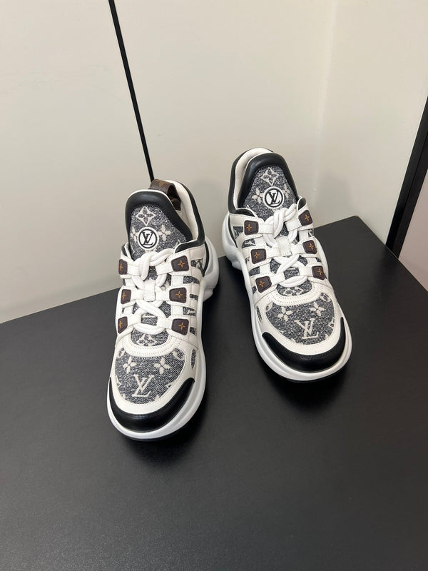 LV Archlight Sneaker 50mm White Mix Black Monogram Jacquard Fabric