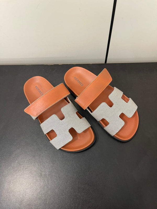 CHYPRE SANDAL ORANGE MIX CREAM CALFSKIN