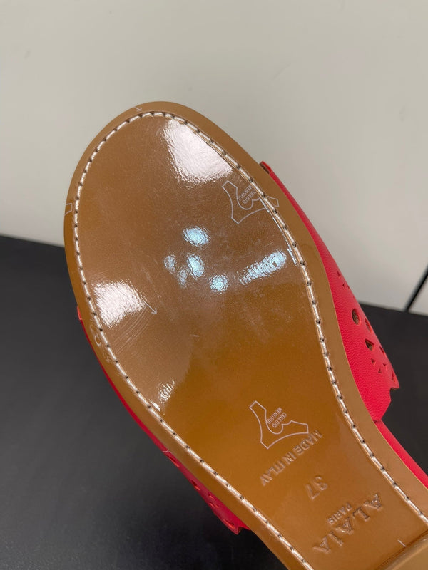 alaia mulo vienne rosso in pelle di agnello