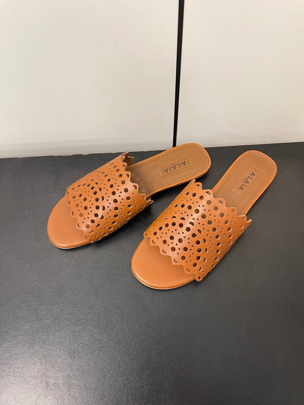 alaia mulo pelle di agnello vienne marrone