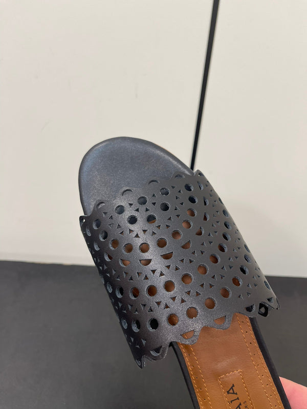 mulo Alaia in pelle di agnello vienne nera