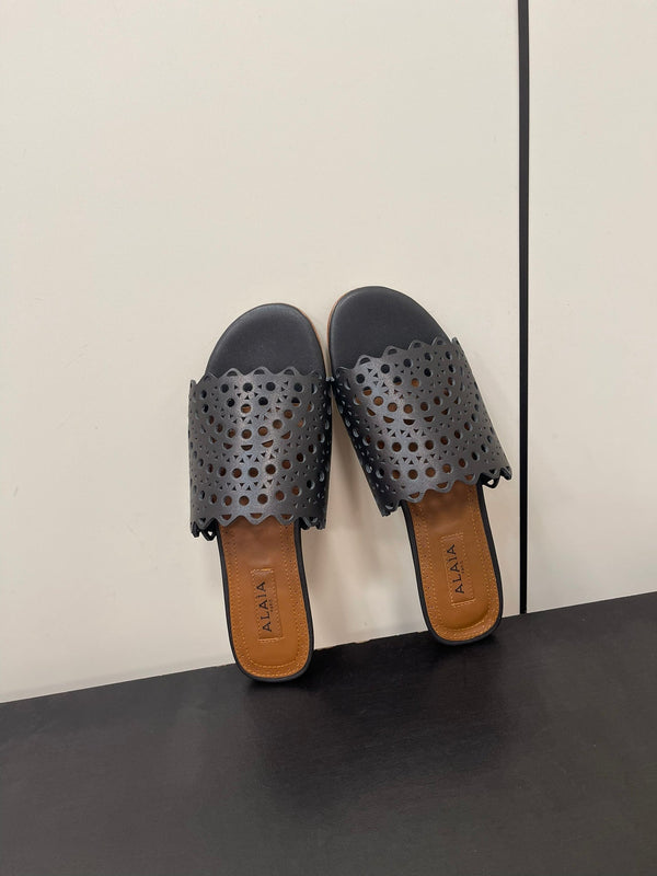 mulo Alaia in pelle di agnello vienne nera