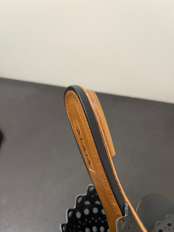 mulo Alaia in pelle di agnello vienne nera