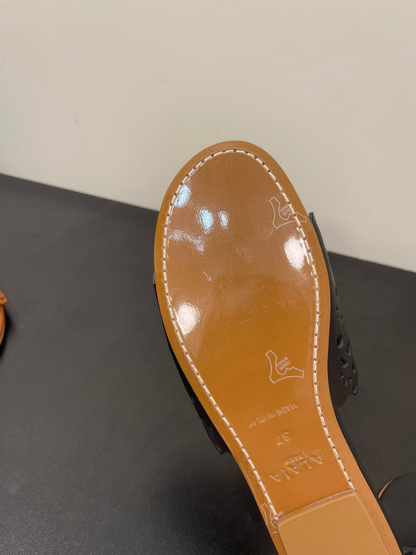 mulo Alaia in pelle di agnello vienne nera