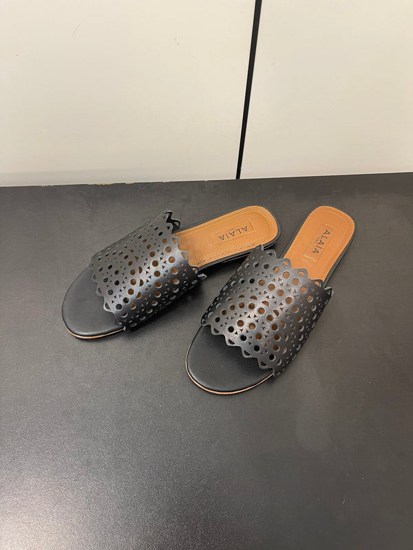 mulo Alaia in pelle di agnello vienne nera