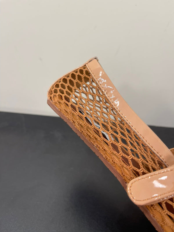 BALLERINE ALAIA IN RETE MARRONE RAME